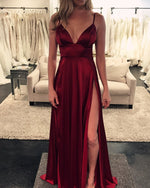 Load image into Gallery viewer, Long Burgundy Formal Gowns
