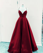 Afbeelding in Gallery-weergave laden, Satin Empire Prom Dresses Lace Up Back

