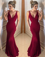 Load image into Gallery viewer, Burgundy Sequins Mermaid Prom Dresses 2020
