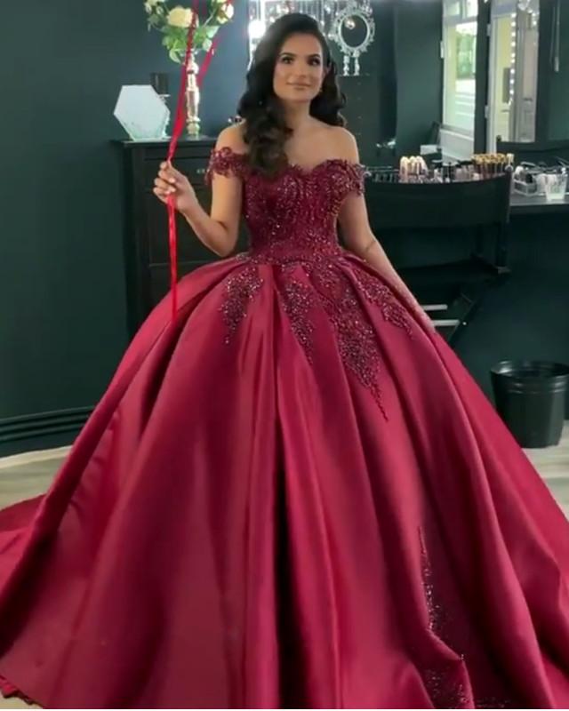 Burgundy Wedding Dress Ball Gowns