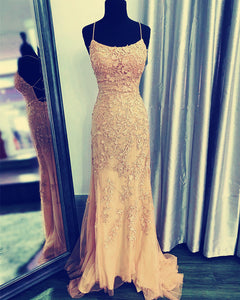 Champagne Mermaid Prom Dresses 2020