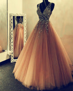 Cargar imagen en el visor de la galería, Champagne Prom Dresses Ball Gown
