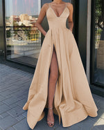 Afbeelding in Gallery-weergave laden, Champagne Prom Dresses With Pockets
