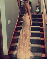 Load image into Gallery viewer, Champagne Tulle Mermaid Prom Dresses 2020
