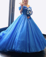 Load image into Gallery viewer, Ice Organza Ball Gown Quinceanera Dresses Off Shoulder
