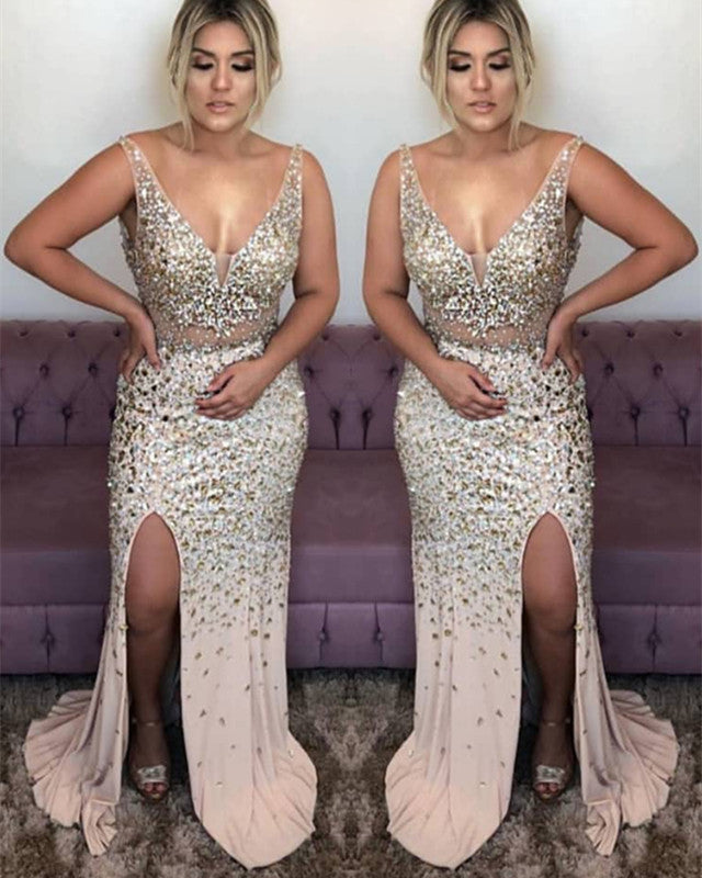 Champagne Mermaid Evening Dress