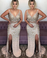 Afbeelding in Gallery-weergave laden, Champagne Mermaid Evening Dress
