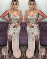 Load image into Gallery viewer, Champagne Mermaid Evening Dress
