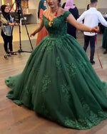 Cargar imagen en el visor de la galería, Green Ball Gown Prom Dresses 2020
