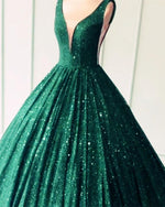 Afbeelding in Gallery-weergave laden, Green Sequin Ball Gown quinceanera Dresses 2020
