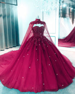 Cargar imagen en el visor de la galería, Cape Back Ball Gown Dresses For Wedding-quinceanera dresses-alinanova-coloredwedding
