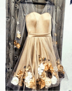 Afbeelding in Gallery-weergave laden, champagne homecoming dresses long sleeves
