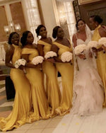 Load image into Gallery viewer, Long Gold Bridesmaid Dresses Mismatch
