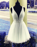 Load image into Gallery viewer, Gray Tulle Sequin Homecoming Dresses 2019
