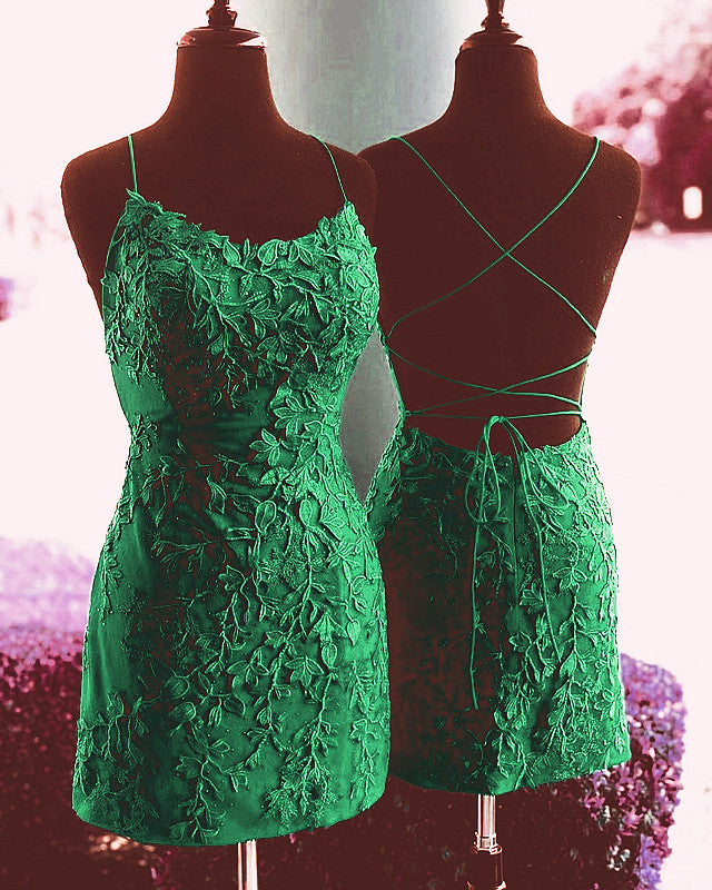 Green Lace Homecoming Dresses Bodycon