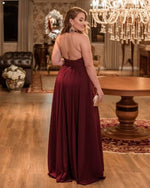 Load image into Gallery viewer, Long Backless Bridesmaid Dresses Burgundy
