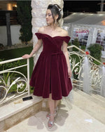 Load image into Gallery viewer, Burgundy Velvet Homecoming Dress
