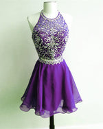 Afbeelding in Gallery-weergave laden, Purple Homecoming Dress Two Piece
