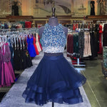 Afbeelding in Gallery-weergave laden, Two Piece Ruffles Ball Gown Homecoming Dresses With Ombre Sequins And Beaded
