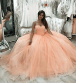 Afbeelding in Gallery-weergave laden, Bling Bling Sequin Beaded Sweetheart Bodice Corset Tulle Quinceanera Dresses Ball Gowns
