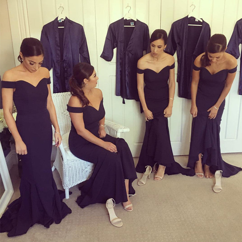 navy-bridesmaid -dresses-long