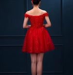 Load image into Gallery viewer, Elegant Lace Appliques V Neck Off The Shoulder Sequin Skirt Homecoming Dresses 2022
