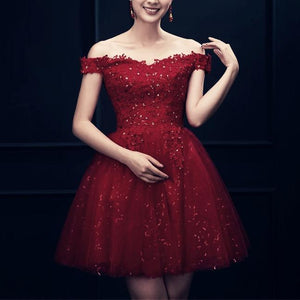 Elegant Lace Appliques V Neck Off The Shoulder Sequin Skirt Homecoming Dresses 2022