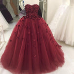 Load image into Gallery viewer, Lovely Flower Sweetheart Tulle Ball Gowns Quinceanera Dresses 2019
