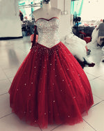 Load image into Gallery viewer, Burgundy-Quinceanera-Dresses-Ball-Gowns-Sweet-16-Party-Dress
