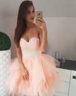 Afbeelding in Gallery-weergave laden, Short-Coral-Prom-Dresses

