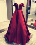 Load image into Gallery viewer, Off Shoulder Floor Length Ballgowns Prom Dresses
