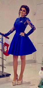 Load image into Gallery viewer, Long-Sleeves-Homecoming-Dresses
