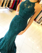 Cargar imagen en el visor de la galería, Hunter-Green-Mermaid-Dresses
