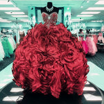 Load image into Gallery viewer, Crystal Beaded Sweetheart Organza Ball Gowns Quinceanera Dresses
