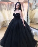 Cargar imagen en el visor de la galería, Fully Beaded Sweetheart Bodice Corset Tulle Ball Gowns Wedding Dresses-wedding dresses-coloredwedding-coloredwedding
