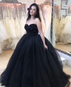 Fully Beaded Sweetheart Bodice Corset Tulle Ball Gowns Wedding Dresses-wedding dresses-coloredwedding-coloredwedding