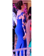 Cargar imagen en el visor de la galería, Gorgeous Lace Embroidery One Shoulder Leg Split Prom Dresses Mermaid 2018
