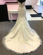 Afbeelding in Gallery-weergave laden, Luxurious Beaded Sweetheart Mermaid Court Train Wedding Dresses Lace Embroidery
