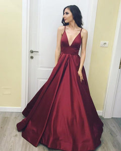 burgundy prom gowns