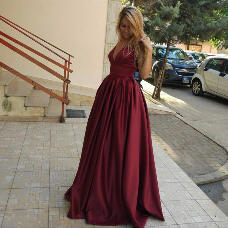 Burgundy-Bridesmaid-Gowns