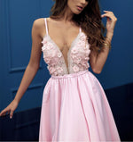 Load image into Gallery viewer, Pink-Engagement-Dresses-Long-Bridal-Party-Dress
