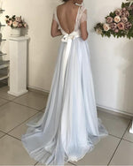 Load image into Gallery viewer, Open-Back-Tulle-Wedding-Gowns-Beach-Bridal-Dress
