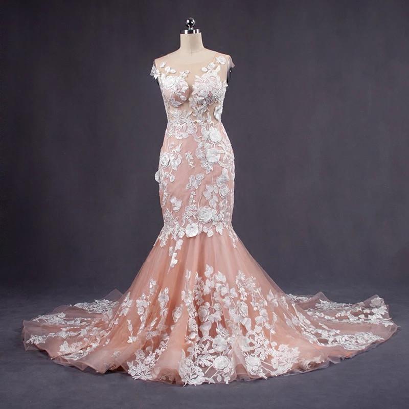 Vintage-Wedding-Gowns-Mermaid-Bride-Dresses-Lace-Embroidery