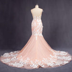 Load image into Gallery viewer, Backless-Wedding-Dresses-Lace-Embroidery-Mermaid-Gowns-For-Bride
