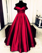 Load image into Gallery viewer, Bow Back Prom Dresses Ball Gowns Off The Shoulder
