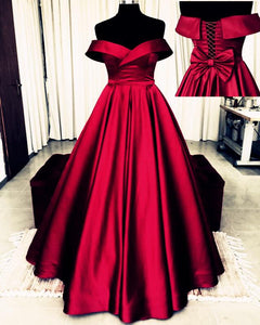 Bow Back Prom Dresses Ball Gowns Off The Shoulder