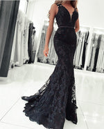 Afbeelding in Gallery-weergave laden, Black-Lace-Prom-Dresses
