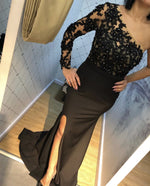 Cargar imagen en el visor de la galería, Lace Embroidery One Shoulder Evening Dresses Split Mermaid Gowns

