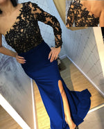 Cargar imagen en el visor de la galería, Lace Embroidery One Shoulder Evening Dresses Split Mermaid Gowns
