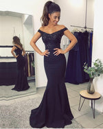 Load image into Gallery viewer, Mermaid V-neck Evening Dresses Lace Off Shoulder Prom Gowns
